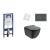 Geberit set Duofix+závesné WC Tesi Čierne mat+sedátko SoftClos+tlačítko Sigma30 Čierne mat