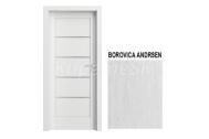 PORTA Doors SET Rámové dvere VERTE G.4 so sklom, 3D fólia Borovica Andersen + zárubeň