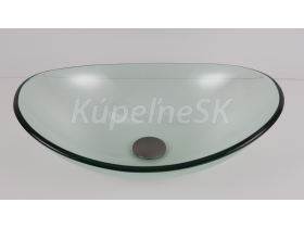 Hopa DEVENTER oválne sklenené umývadlo na dosku  55×37×16 cm
