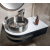 Sapho PULSE rohový stolík s umývadlom 755x455 mm, brúsená nerez, pravý