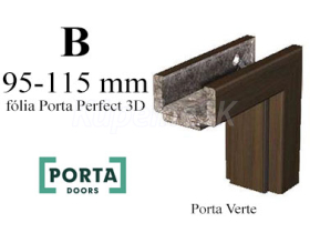 Porta Verte regulovaná zárubňa, hrúbka steny B 95-115 mm iba do akciového setu