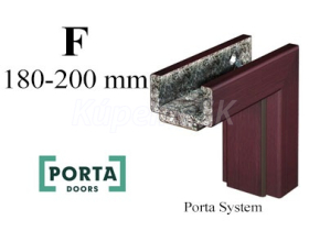 Porta SYSTEM bezfalc.oblož.zárubňa,fólia PortaPerfect3D,hr.steny F180-200mm iba do akc.set