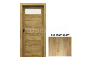 PORTA Doors SET Rámové dvere VERTE HOME C.1 so sklom fólia Dub Craft zlatý + zárubeň