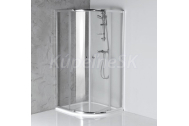 Aqualine ARLETA štvrťkruhová sprchová zástena 900x900mm, číre sklo