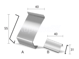 Celox hliníková spojka pre profil DRIP Plus 20mm,  40 mm, Hnedá