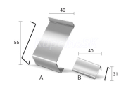 Celox hliníková spojka pre profil DRIP Plus 20 mm, 40 mm, SvetloŠedá