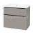 Mereo Mailo, kúpeľňová skrinka s umyvadlom z liateho mramoru 81 cm, šedá mat, čierne madlo