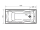 Cersanit Profea akrylátová obdĺžniková vaňa 150x70 cm 165 L Biela