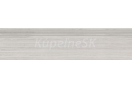 Rako Plywood mrazuvzdorná rektifikovaná dlažba-schodovka 30x120x1 cm R10B Biela