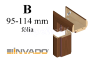 INVADO obložková nastaviteľná zárubňa fólia, pre hrúbku steny B 95-114 mm iba do akc.setu