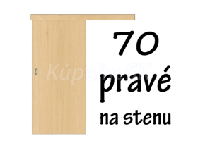 70 Pravé Posuvné dvere NA STENU (dvere sa otvárajú posuvom do Prava), príplatok