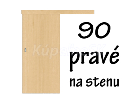 90 Pravé Posuvné dvere NA STENU (dvere sa otvárajú posuvom do Prava), príplatok
