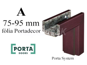 Porta SYSTEM obložková nastaviteľná zárubňa, fólia Portadecor, hrúbka steny A 75-95 mm