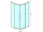 Polysan LUCIS LINE štvrťkruhová sprchová zástena, 900x900mm, R550, číre sklo