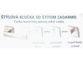 Kľučka s rozetou nikel-saten obyčajný kľúč, akcia