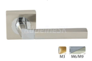 Domino Fenix-QR, Kľučka s Rozetou, WC zámok, Komb.M6/M9/chróm lakovaný-nikel lakovaný