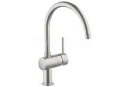 GROHE Minta Páková drezová batéria, obmedzovač prietoku,otočná výtoková trubica,Supersteel