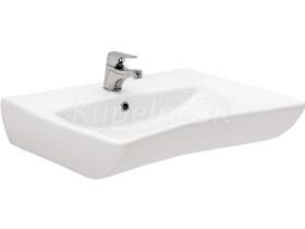 Cersanit ETIUDA 65 Umývadlo 66x55cm pre ZTP s prepadom, otvor pre bat, Biela K11-0041