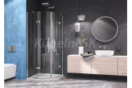 Aquatek EXTRA S7 Štvrťkruhový sprchový kút 90x90x195cm, dvojkrídlový, chróm, číre sklo