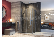 Aquatek GLASS R14 Rohový sprchový kút 100x80x195cm, dvojkrídlové dvere, chróm, číre sklo