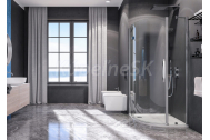 Aquatek EXTRA S5 Štvrťkruhový sprchový kút 90x90x195cm, krídlové dvere, chróm, sklo frost