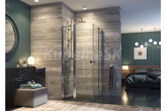 Aquatek GLASS A4 Rohový sprchový kút 90x90x195cm, dvojkrídlové dvere, chróm, sklo frost