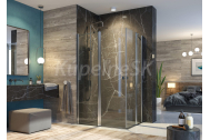 Aquatek GLASS R24 Rohový sprchový kút 120x80x195cm, 2-krídlové dvere, chróm, sklo frost