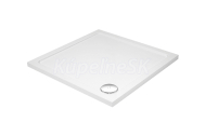 Aquatek SMC Rohová sprchová vanička tvrdený polymér 80x80cm, nízka samonosnáasifónakrytka