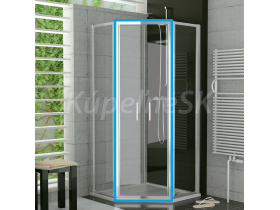 Ronal Top-Line Dvojkrídlové dvere pre päťuholníkový kút, ATYP, Biele/Číre
