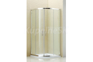 SAMTEK štvrťkruhový sprchový kút EVITA 90x90x185 cm,R550,lesklý Al chrom,sklo-dekór FABRIC