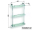 Sapho X-ROUND E sklenená polička trojitá s hrazdou 380x675x130mm, chróm