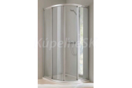 Huppe Classic Štvťkruh 100x100x190 cm,posuvné dvere,rádius,R50,rám lesklý, sklo číre