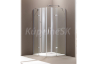 Huppe Aura Štvrťkruh 100x100x190 cm,2-krídlové dvere,R50,rám strieb. lesk/chróm,číre