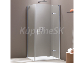 Huppe Aura STS 90 sprch. dvere s pevnou stenou, pravé, chróm, sklo číre (bez boč. steny)