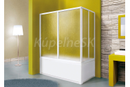 Aquatek ROYAL VA4 vaňová zástena 160x70/140, rám biely, výplň Krilex