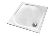 Aquatek BENT Rohová sprchová vanička liaty mramor 90x90cm, nízka samonosná+sifón a krytka