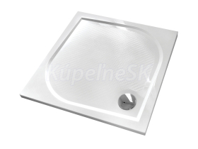 Aquatek BENT Rohová sprchová vanička liaty mramor 90x90cm, nízka samonosná+sifón a krytka
