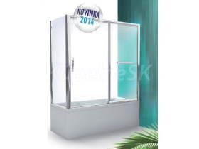 Roth Vaňová zástena s posuvnými dverami PXV2L 150x150 (P), brillant, sklo číre