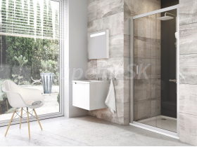 Ravak BLDP2-100, 2-dielne sprchové dvere do niky,posuv, 100x190 Bright alu,Transp
