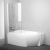 RAVAK CVSK1 ROSA 140 / 150 L vaňová zástena, white ,Transparent , ľavá