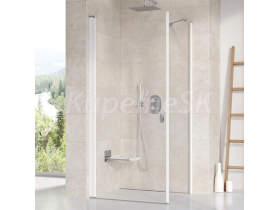 Ravak CHROME CPS-80, 1-dielna pevná stena Biela,Transparent
