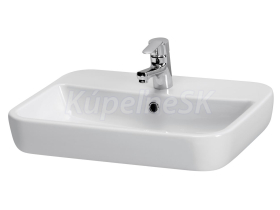 Cersanit CASPIA SQUARE 60 Umývadlo 59,5x42cm s prepadom, otv.pre bat, Biela K11-0095