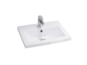 Cersanit COMO 50 Umývadlo nábytkové 50x40cm s prepadom, otvor pre bat, Biela K32-002-BOX