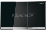 Geberit 115.081.SJ.1 OMEGA 60 ovládacie tlačidlo zalícované, Zinok, Čierne sklo 115.081.SJ