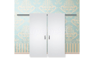 Doornite Posuvné dvere na stenu-ALU POSUV 2x lišta 1700mm+plné 2-krídlové dvere,CPL-standa