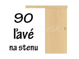 90 cm Ľavé Posuvné dvere NA STENU (k ALU POSUV)