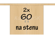 2x 60 cm Posuvné dvere NA STENU (k ALU POSUV)