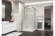 Aquatek DYNAMIC R4 Rohový sprchový kút 90x72x195cm, PRAVÝ, posuvné dv., chróm, sklo číre