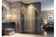 Aquatek GLASS R11 Rohový sprchový kút 100x80x195cm, jednokrídlové dvere, chróm, číre sklo