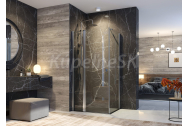 Aquatek GLASS R13 Rohový sprchový kút 100x80x195cm, jednokrídlové dvere, chróm, frost sklo